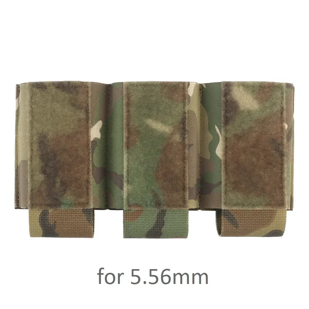 Camo 5.56/7.62 Triple Mag Pouch Elastic Hook and Loop Tactical Triple Magazine Pouch