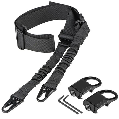Tactical Two Point Sling-2 Picatinny QD Sling Swivel Mounts Adjustable Shoulder Strap for Rifles-Quick Release and Mounting Base