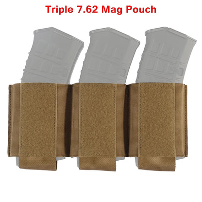 Hunting Triple Magazine Pouch 5.56 7.62 Single Double Triple Magazine Bag for AK47 AR15 Tactical Vest Rig Holster for Shooting