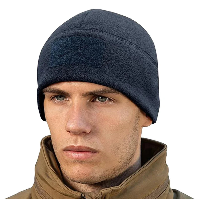 Windproof Tactical Beanie - Thick, Warm Knit Hat for Outdoor Activities, Breathable & Stretch Fit, Solid Color
