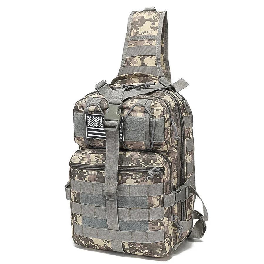 Large capacity chest bag, outdoor crossbody bag, wear-resistant Oxford cloth compression strap design, can be carried by hand