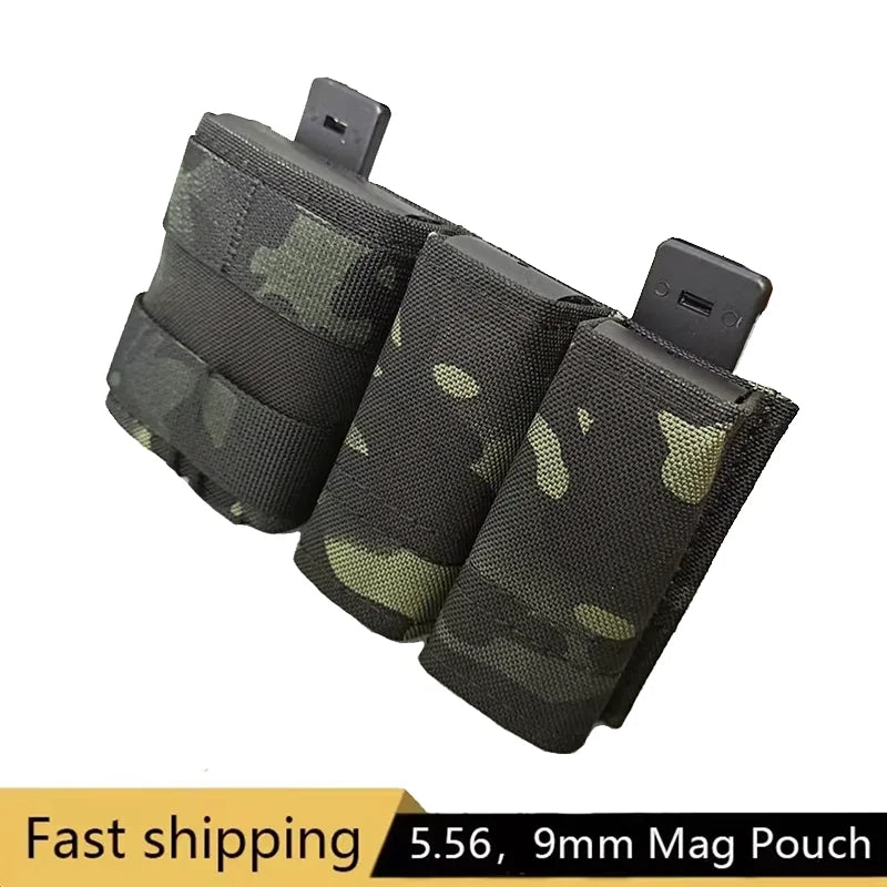 5.56mm Mag Pouch 9mm Mag Pouch Molle Tool Bag Short MAG Bag MOLLE M4 G17 AR15 Airsoft Belt Vest Gear Strap Maclice Clip