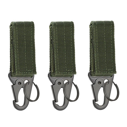 3 Pcs Tactical Carabiner Outdoor EDC Keychain Keys Holder Camping Backpack Belt Hook Hanging Buckle Muilter Clip