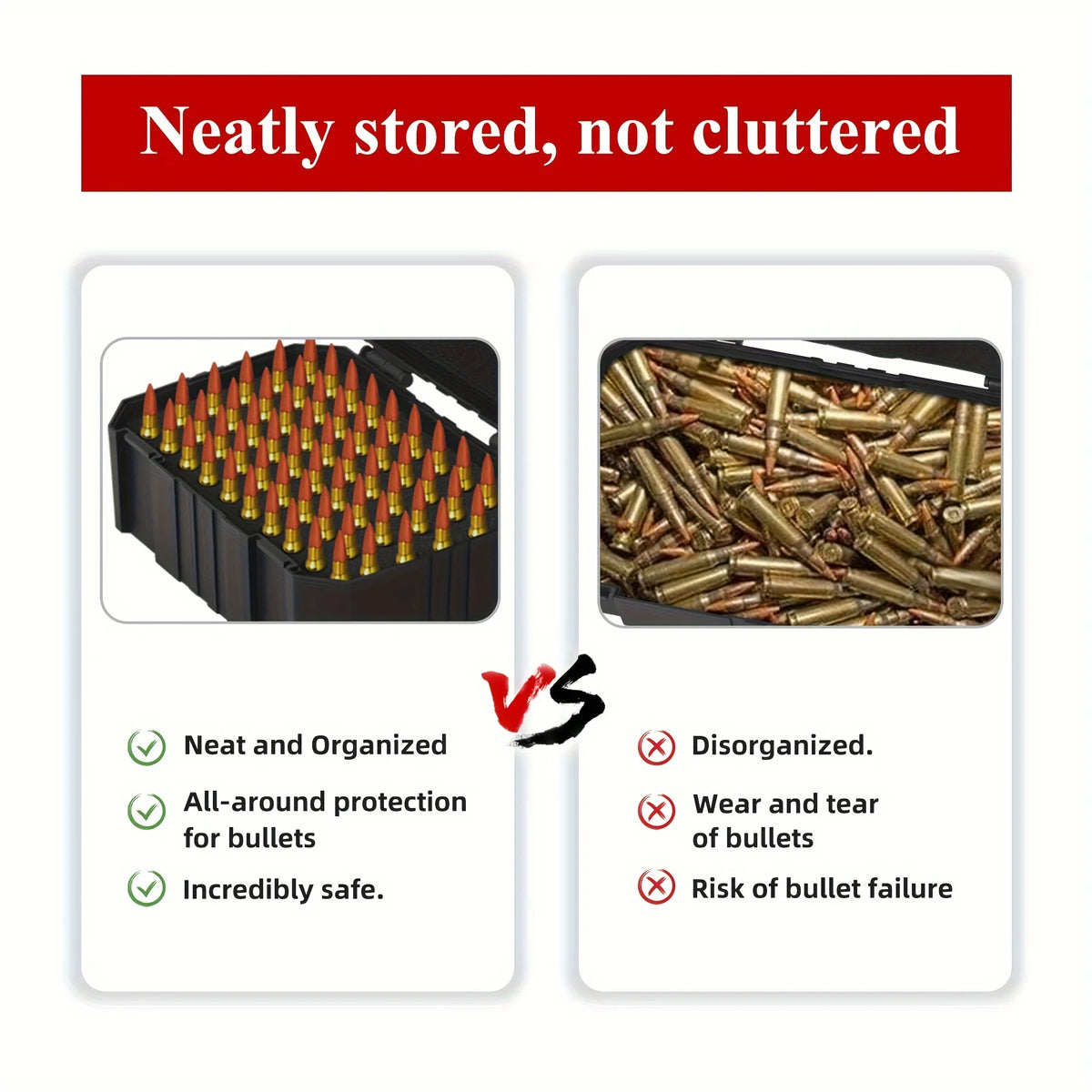 Ammo Storage Case for 5.56,.223 Bullets - Ammo Storage Box Holds 60 Rounds.