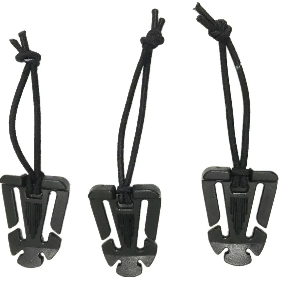 5pcs Outdoor Mountaineering Buckle Molle Backpack Webbing Nylon Hook Elastic Rope Tactical Gear Military Belt Keychain Snap