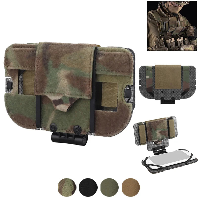 MOLLE Foldable Phone Map Pouch Admin Organizer Airsoft Hunting Vest Chest Rig Body Armor Storage System