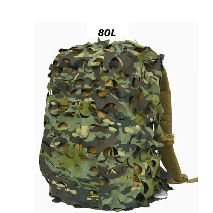 3D Camo Net Backpack Cover 60L 80L  Laser Cut Camouflage Hunting Backpack Cover Paintball Paratrooper Hunting Accessories