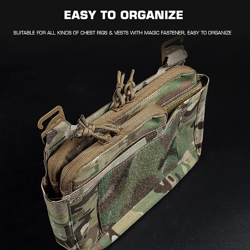 Tactical Slim Small Half Pocket Kangaroo Insert Pouch Zipper Bag FERRO STYLE Outdoor Storage DOPE Front Flap Hunting Accessories