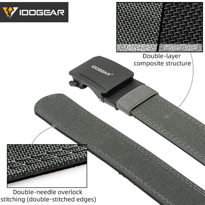 IDOGEAR Tactical 1.5” Belt 1000D Nylon with Slide Buckle for Men No Holes Adjustable Trim to Fit 3449