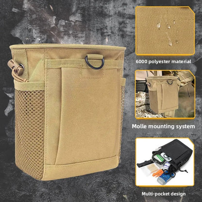 Tactical Molle Drawstring Magazine Dump Pouch Adjustable Utility Belt Fanny Hip Holster Bag Outdoor Ammo Pouch