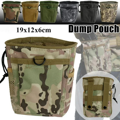 1Pcs 19x12x6cm Waterproof Nylon Camouflage Outdoor Molle Waist Pack Recycle Dump Drop Pouch for Hiking Hunting EDC Accessories