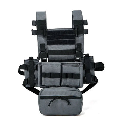 Men's Multicam Hunting MK3 Tactical Chest Rig Harness Modular Lightweight Military Airsoft Vest w/ 5.56 Mag Pouch Pantiball Gear