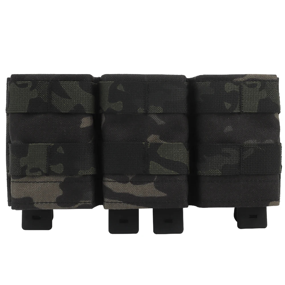 Tactical Medium FAST 5.56 Triple Mag Pouch Molle System with Kydex Clamps for Plate Carrier Airsoft M4 AR15 MAG Pouches
