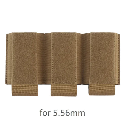 Camo 5.56/7.62 Triple Mag Pouch Elastic Hook and Loop Tactical Triple Magazine Pouch
