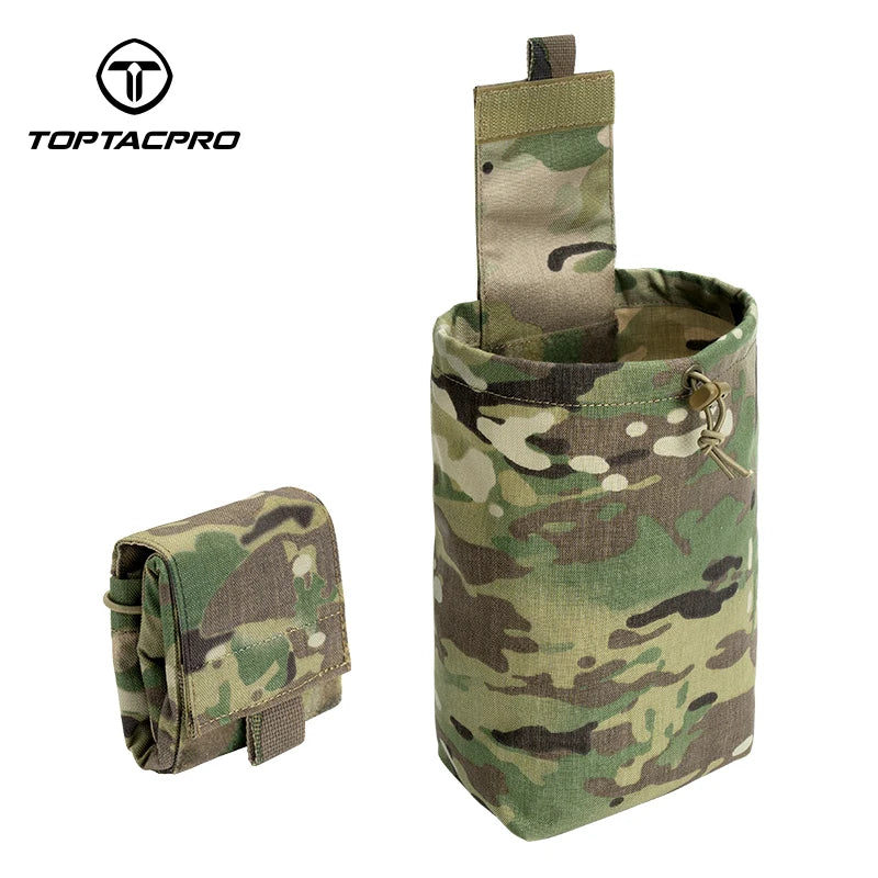 TOPTACPRO Tactical Mini Recycling Pouch EDC Dump Pouch Folding Small Waist Bag Belt Accessories 8534