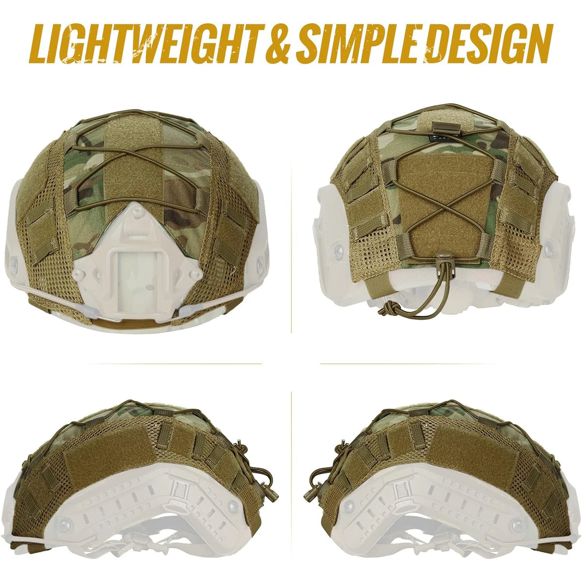 Tactical Helmet Cover Fast Helmet Multi-Camo Helmet Cover for Airsoft Helmet Paintball CS Wargame Sport Hunting Shooting Gear