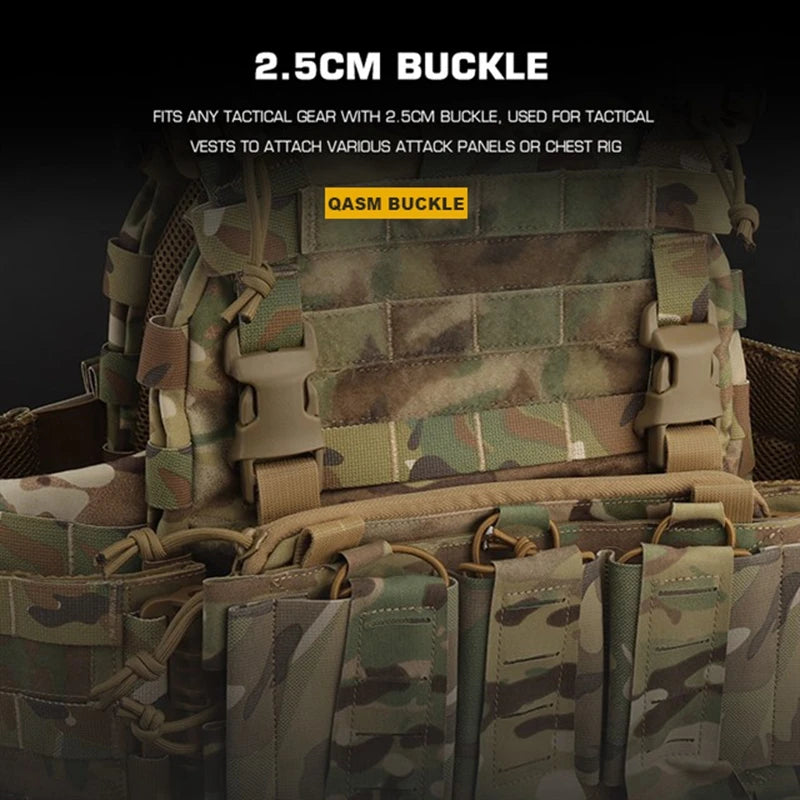 2pcs/set Tactical Vest Belt QASM Quick Attach Buckle/SRB Side Release Buckle/G Hooks Modular Vest Accessories