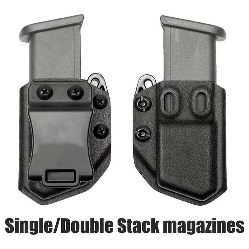 IWB OWB 9mm .40 universal Belt Clip Single Double Stack Magazine Pouch Holster Mag Carrier Holder for Pistol gun