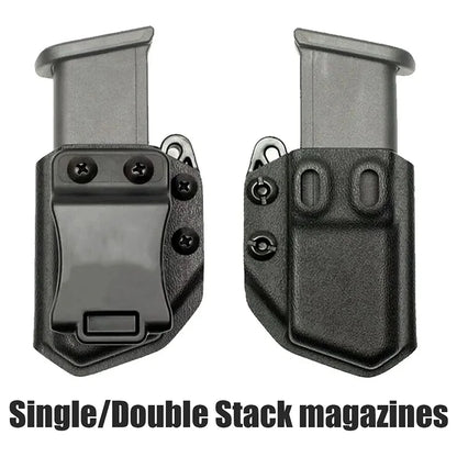 IWB OWB 9mm .40 universal Belt Clip Single Double Stack Magazine Pouch Holster Mag Carrier Holder for Pistol gun