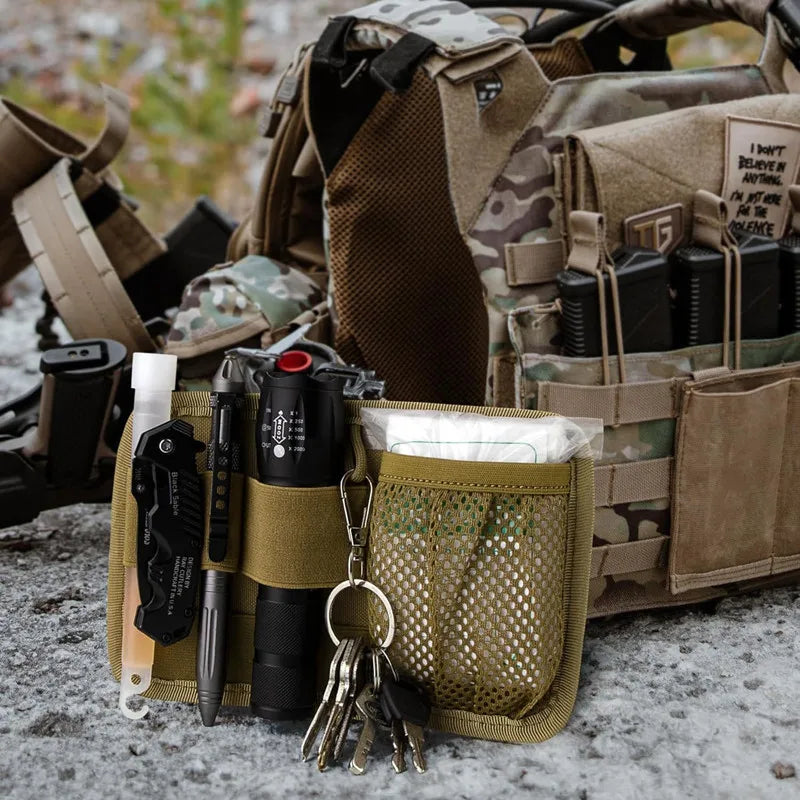 Modular Hook Loop Panel EDC Organizer - Inner Separation Pouch for Backpack Vest Hunting Accessories Utility Tools & Equipment