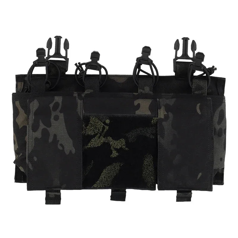 Tactical Quad 5.56 Magazine GP Pouch Placard QASM Clasp Front Panel for CPC FCSK ARC JPC Plate Carrier Airsoft Hunting Vest