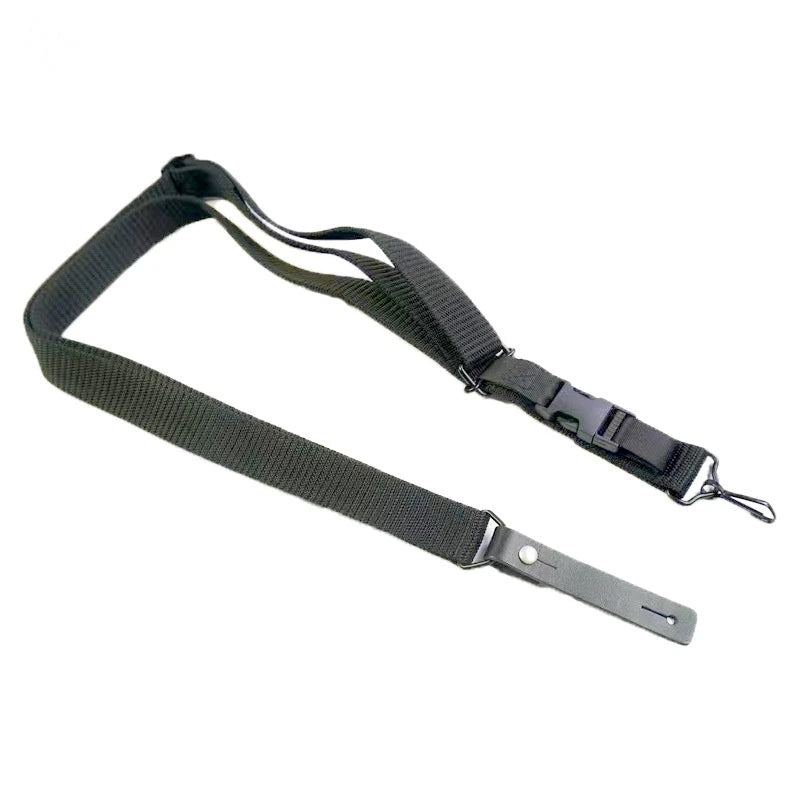 Adjustable Nylon 95 Style Tactical Rifle Sling With Leather End For Outdoor Hunting Airsoft CS Game Shooting Carry Gear