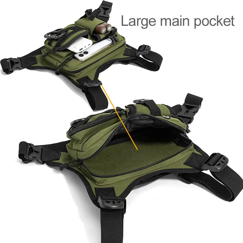 Outdoor Sports Chest Bag Vest Men Women Backpack Multi Pocket Travel Work Front Rig Fanny Pack Running Cycling Tactical EDC Bag