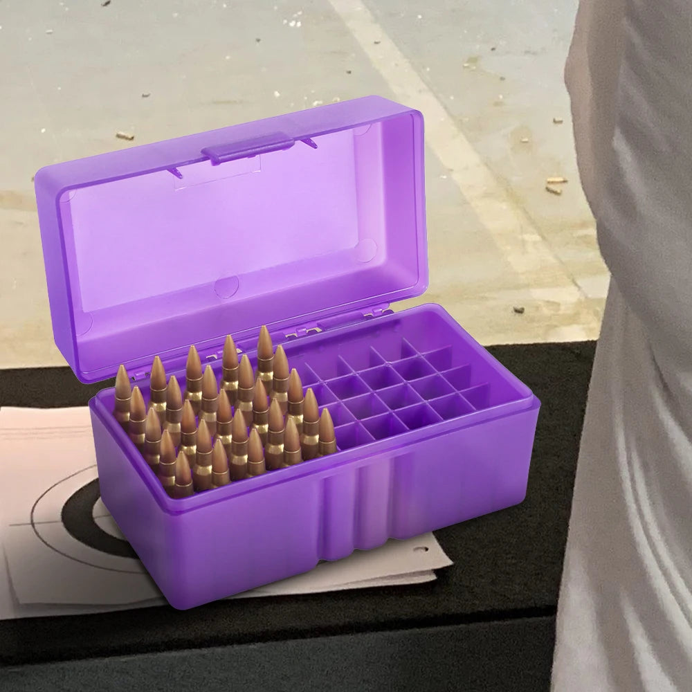Hunting Bullets Box 7.62x39/.223/9mm 50 Rounds Ammunition Case for Cartridges Storage Ammo Holder Outdoor Shooting Accessories