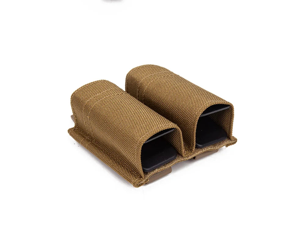 1Pc 1000D Nylon MOLLE Double 9MM Mag Pouch Fit GLOCK Hunting Airsoft CS Tactical Magazine Holder Support Clip Holsters Pouches