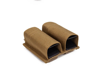1Pc 1000D Nylon MOLLE Double 9MM Mag Pouch Fit GLOCK Hunting Airsoft CS Tactical Magazine Holder Support Clip Holsters Pouches