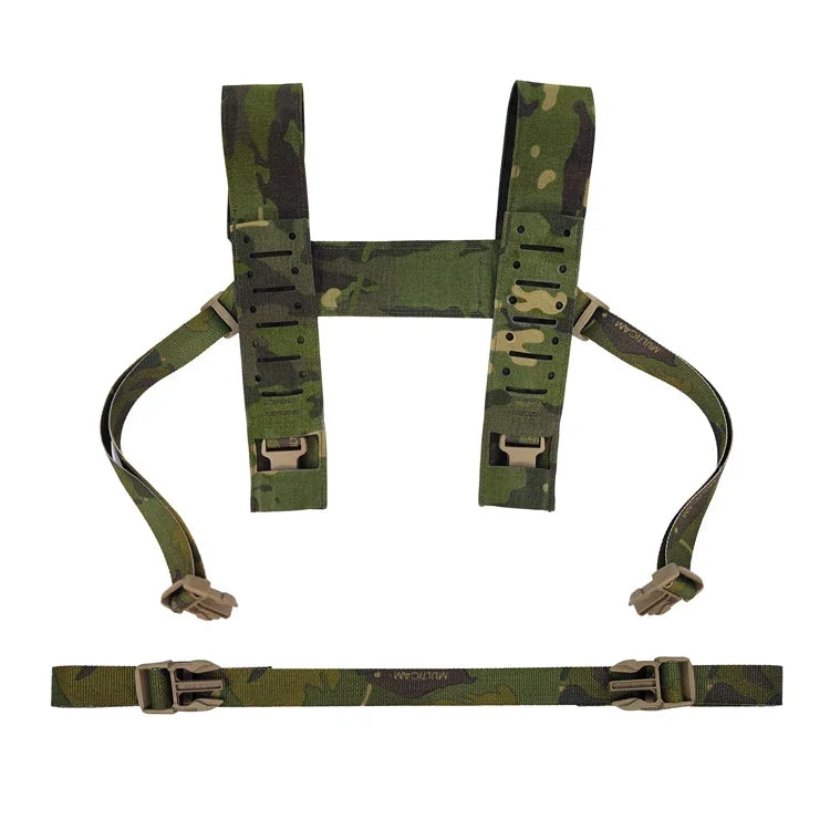 Multicam SS MK4 Laser Cut H-Strap Tactical Chest Strap MK4 MK5 34A Chest Hanging Shoulder Strap Airsoft Chest Rig Gear