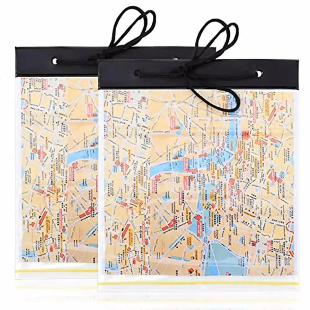 1PC Map Case Clear Waterproof PVC Document Stationery Holder Cover Portable Outdoor Camping Pocket Bag with Zipper
