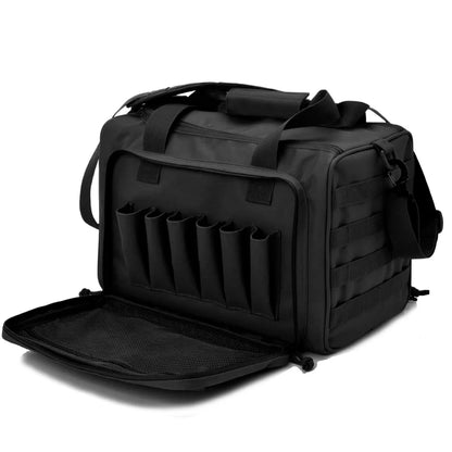 Nylon Tactical Range Storage Bag with Molle System Outdoor Hunting Gun Shoulder Bag for Pistol Tools Camping Equipment