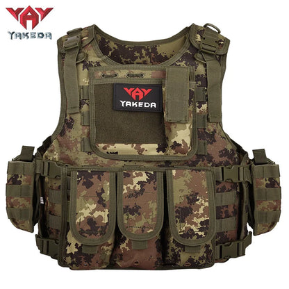 Yakeda Tactical Vest Multi-functional Wear-resistant Training Clothing Equipment Camouflage Clothing Camping Protective Vest