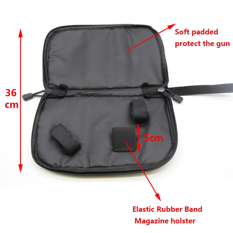 M9 Universal Tactical Pistol Bag Case for GL 17 19 Beretta Gun Bag Holster with Magazine Holder Shockproof Padded Protector