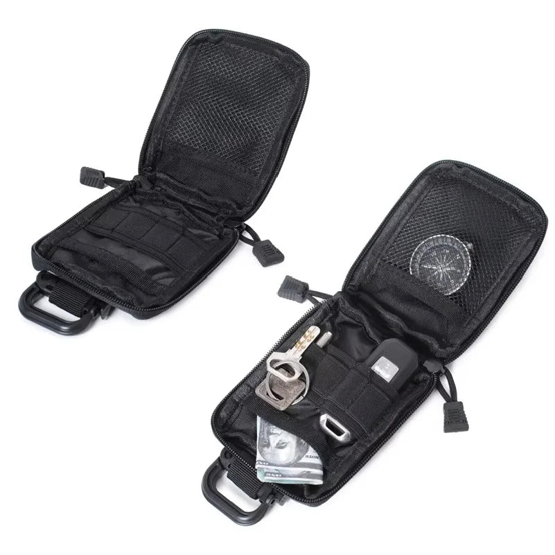 Mini Tactical Molle Utility Pouch Multi-Functional EDC Accessory Bag with Hook-and-Loop for Hunting and Camping