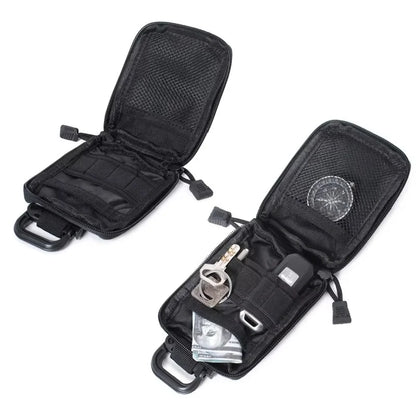 Mini Tactical Molle Utility Pouch Multi-Functional EDC Accessory Bag with Hook-and-Loop for Hunting and Camping