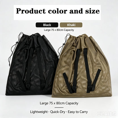 Large Capacity Foldable Mesh Storage Bag Thickened Wear-resistant Hunting Net Pouch for Outdoor Camping Hiking Foraging Gear