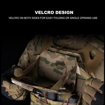 Tactical Admin Phone Pouch MOLLE Militar Hunting Vest Front Panel Map Holder Carrier Bag Utility Outdoor Phone Navigation Board