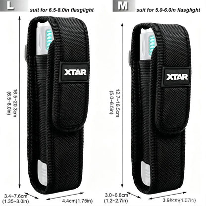 2 Pack XTAR T220 Tactical Flashlight Pouch Polyester Belt Holster Torch Holder EDC For Outdoor Hunting Camping Hiking Gear
