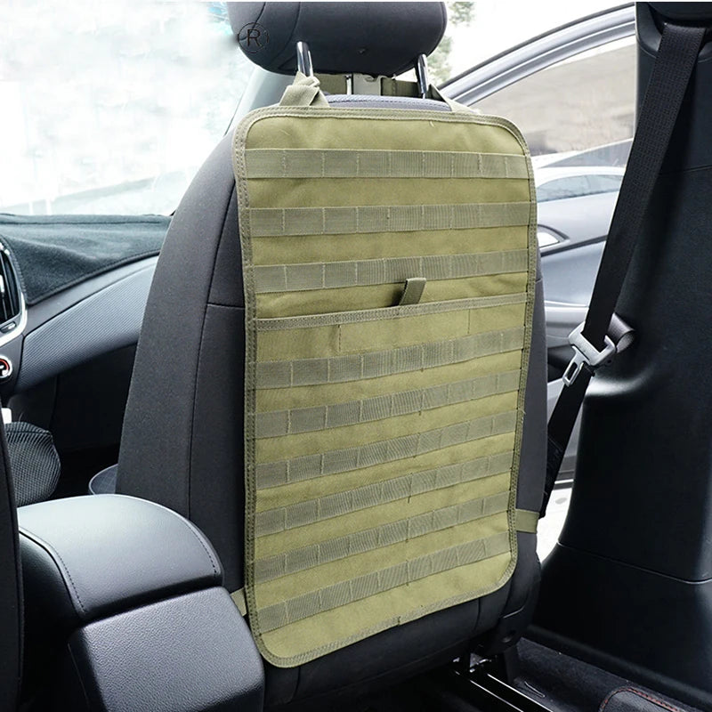 Car Seat Back Organizer Tactical Molle Panel Sag Proof Vehicle Seat Cover Protector Nylon Car Seat Back Hanger Bag Pad