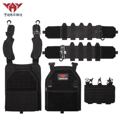 YAKEDA 6094 Plate Carrier Tactical Vest MOLLE Tactical Vest Outdoor Training Jacket 1000D Waterproof Wear Resistant