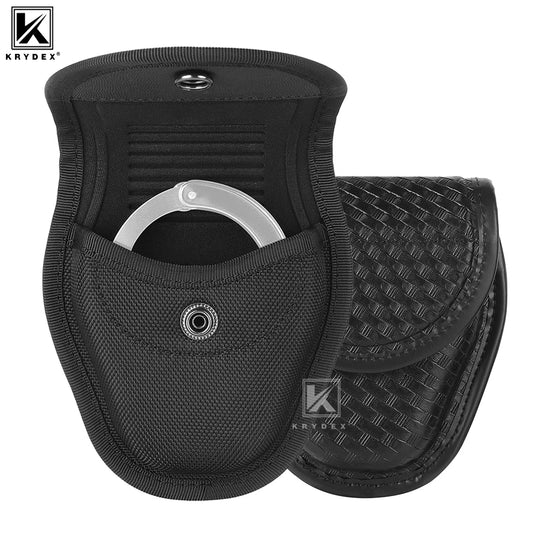 KRYDEX Tactical Single Handcuff Pouch Hidden Snap Classic Handcuff Case Holder Fit Duty Belt For Law Enforcement & Security Gear