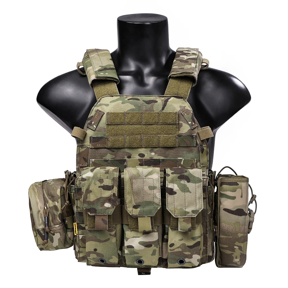 Emersongear For LBT6094 Style Plate Carrier W/3 Pouches Hunting Vest Protective Gear Body Guard Armor Hiking