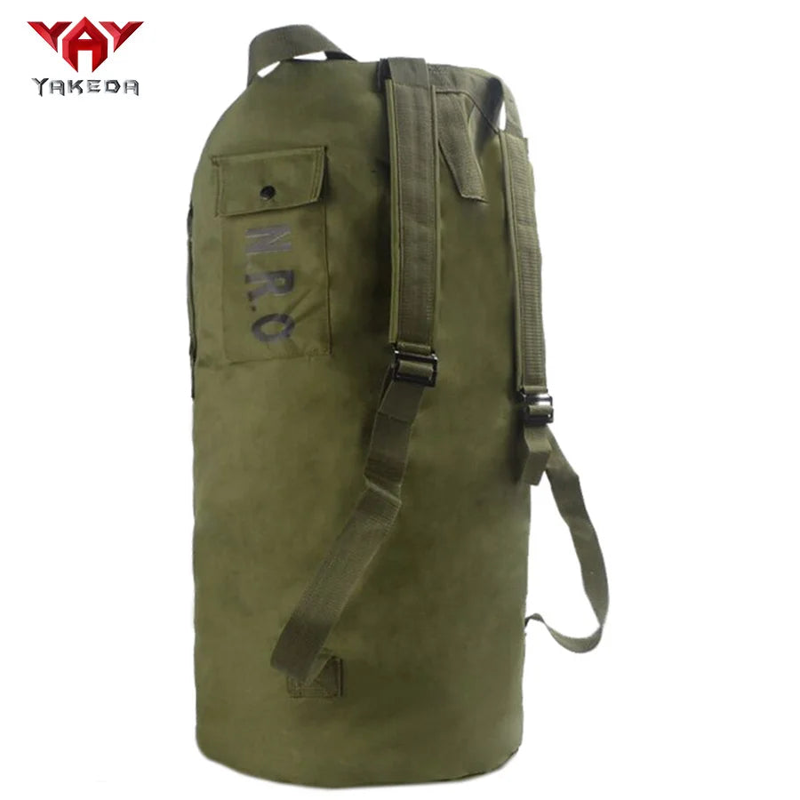 Mountaineering travel bag, backpack, large capacity bucket bag, men's sports outdoor waterproof bucket bag, backpack