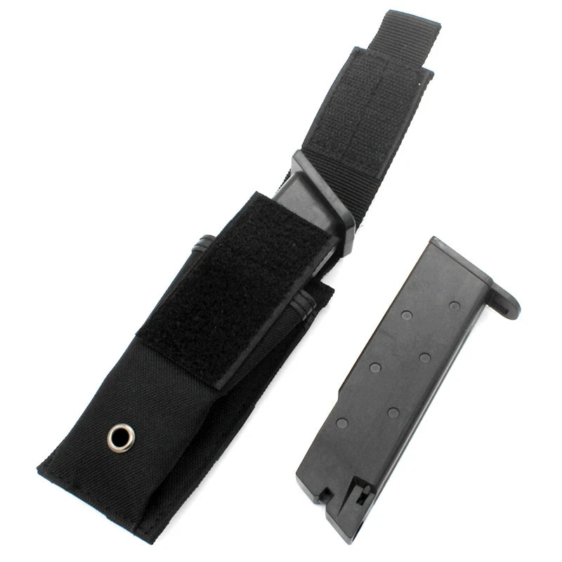 Tactical 9mm Molle Single Pouch Single Pistol Magazine Pouch Outdoor Flashlight Pouch Torch Holder Mag Bag Hunting Knife Holster