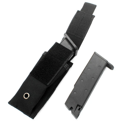 Tactical 9mm Molle Single Pouch Single Pistol Magazine Pouch Outdoor Flashlight Pouch Torch Holder Mag Bag Hunting Knife Holster