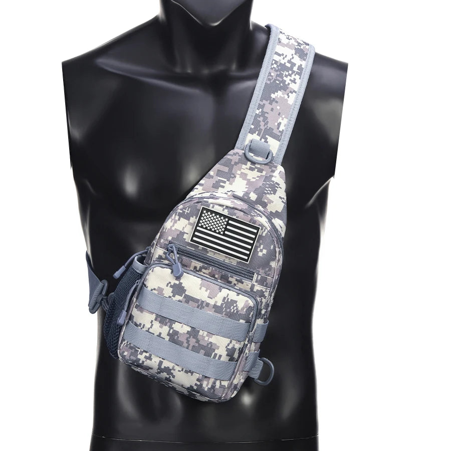 Multi functional daily commuting travel crossbody bag, chest bag, small shoulder bag with multiple pockets