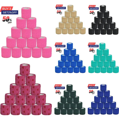 1-15pcs 2.5/5/7.5/10cm*4.8m Gauze Bandage Self-adhesive Breathable Elastic Bandages Sports Fixing Finger Wrist Leg Baby Care