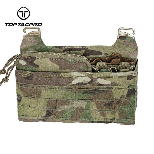 TOPTACPRO Tactical Front Panel Set FERRO Style Triple 556 Mag Double 9mm Mag Insert Pocket DOPE Set 8540